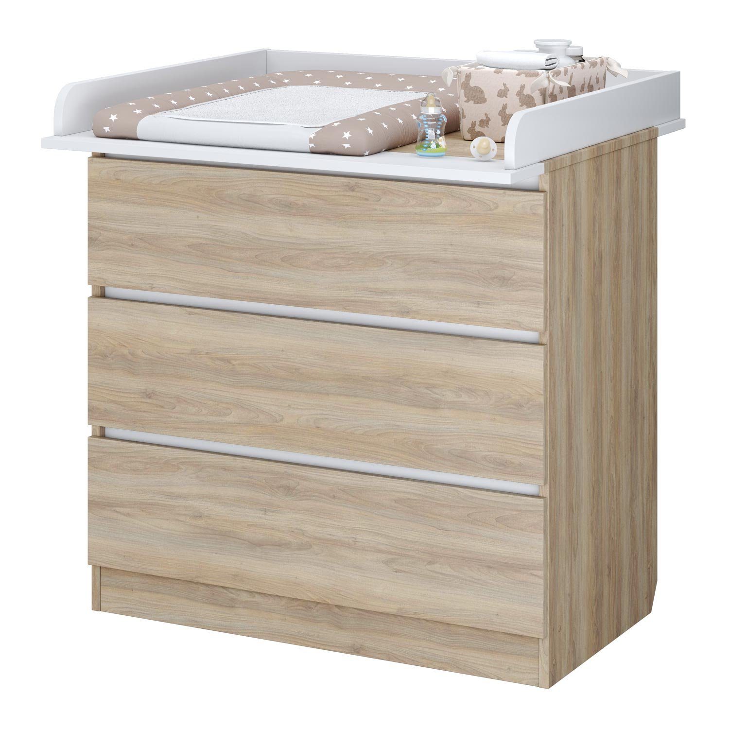Polini Home Wickelkommode Wickeltisch Wickelkommode Wickelregal Simple Serie, mit abnehmbarem Wickelaufsatz