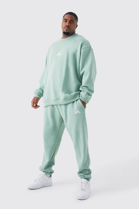 Plus Oversize Man Sweatshirt-Trainingsanzug