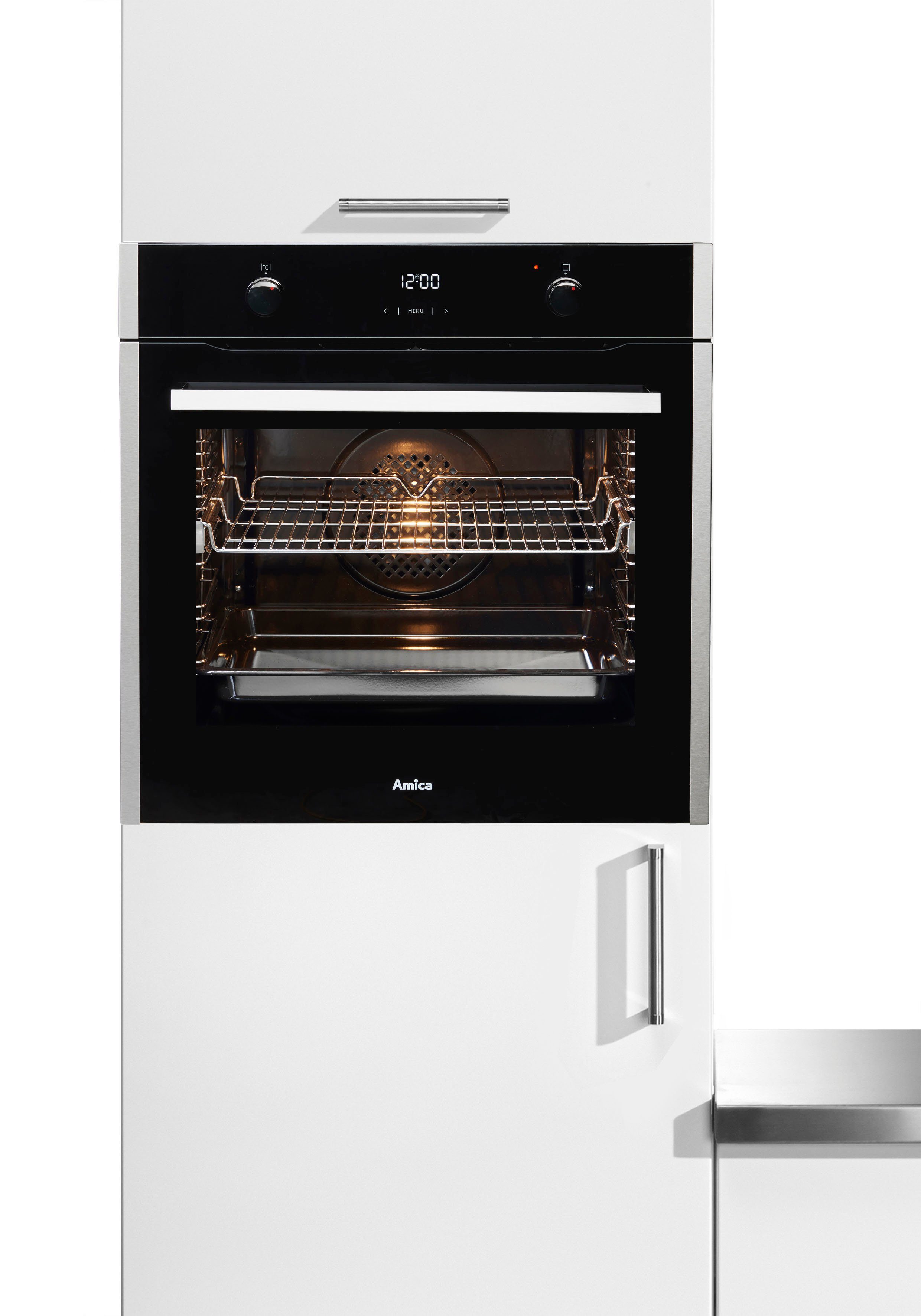 Amica Einbaubackofen EBX 944 710 E, mit 1-fach-Teleskopauszug, Steam Clean