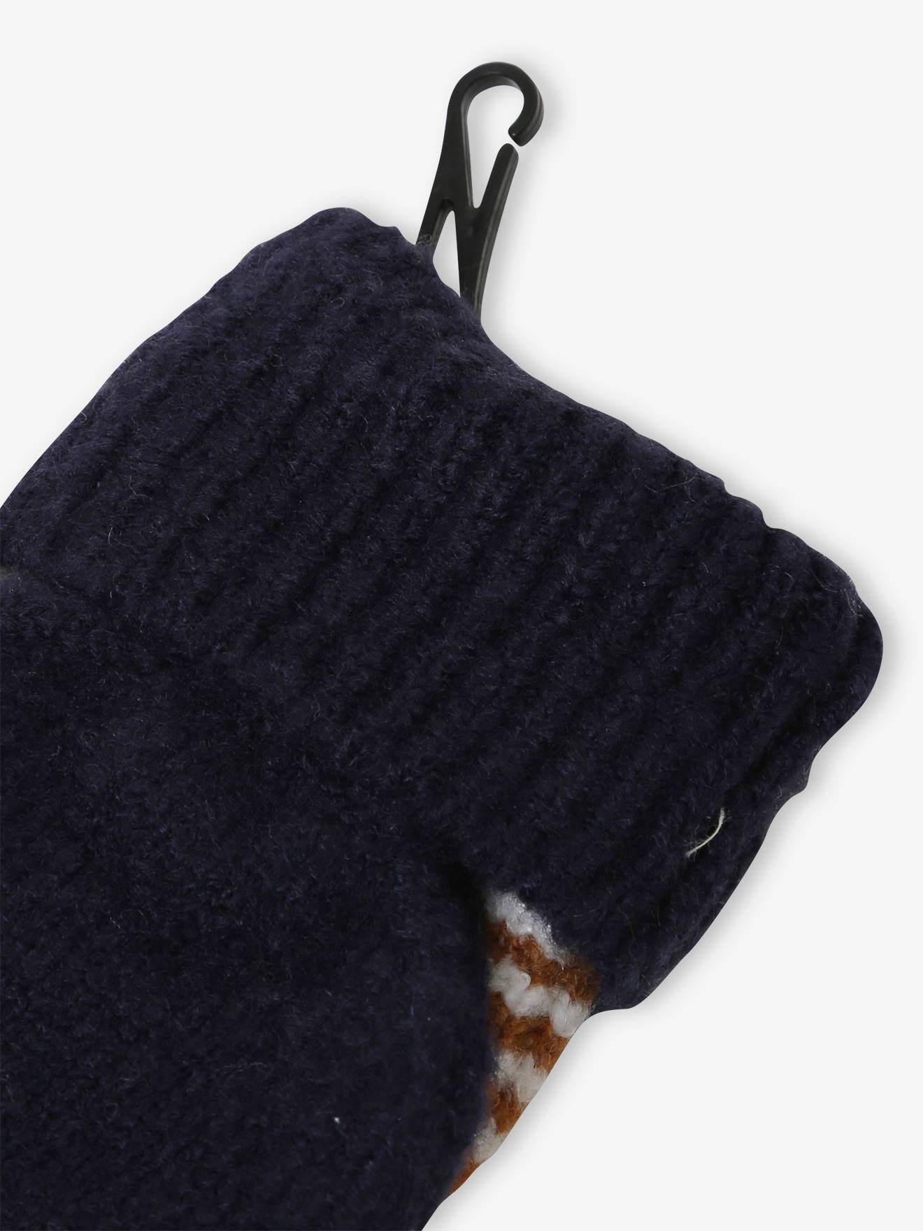 Ensemble garçon bonnet + snood + gants rayés marine