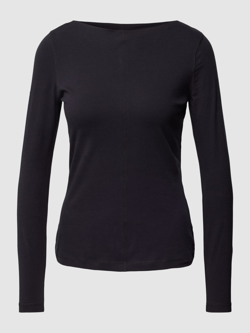 Longsleeve in unifarbenem Design in schwarz