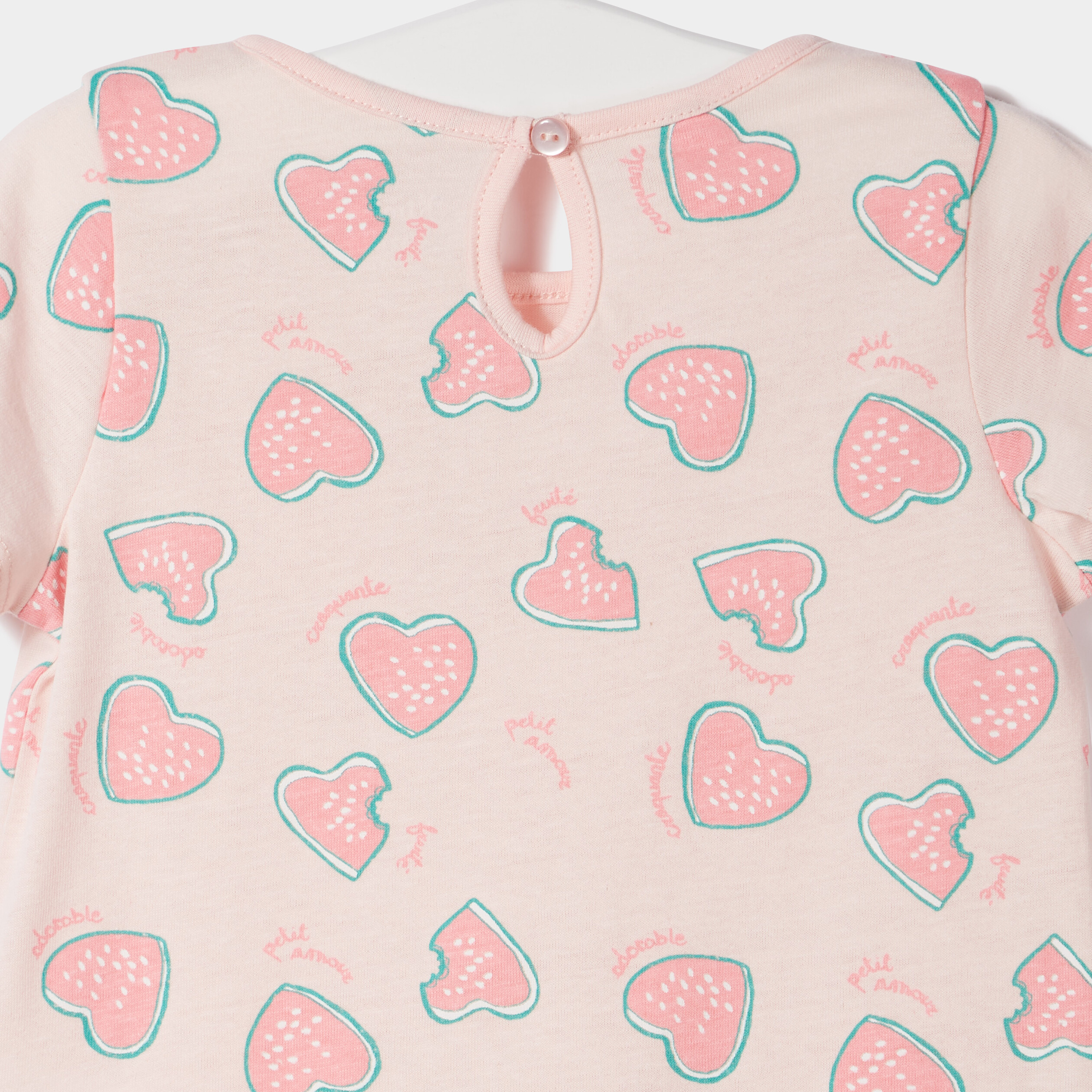 T-shirt manches courtes rose clair bébé fille | La Halle
