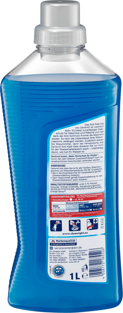 Kalkreiniger Gel für Waschmaschine, 1 l
