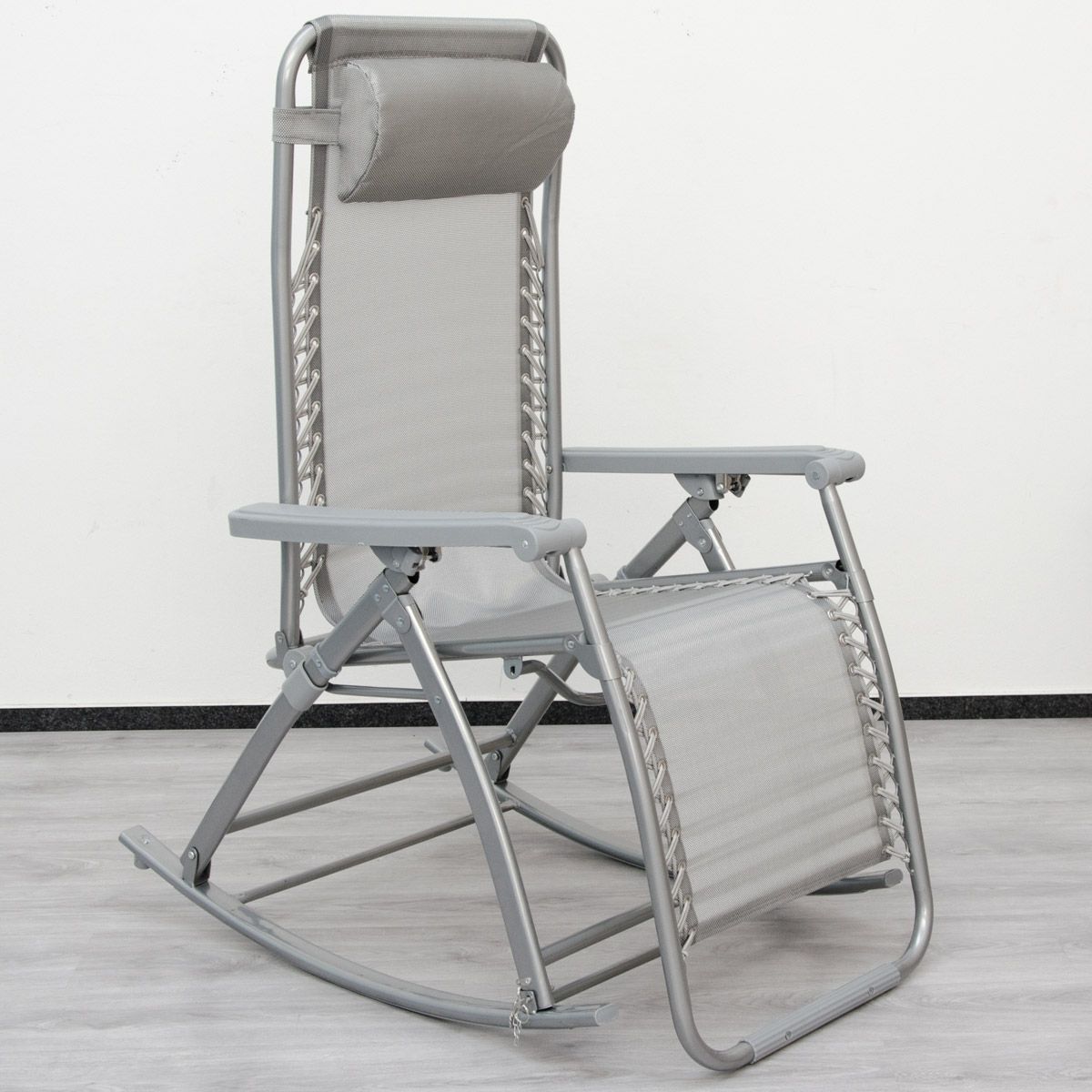 AMANKA 170 x 70 grau Schaukelstuhl Relaxstuhl