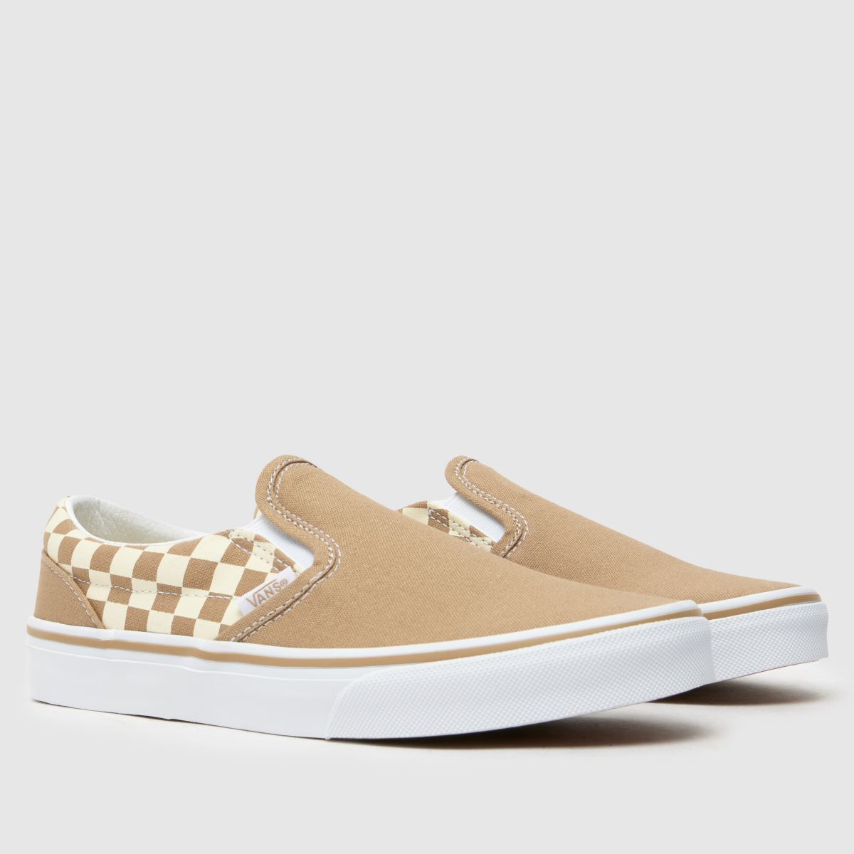 Vans fehér és bézs klasszikus slip-on ifjúsági tornacipő