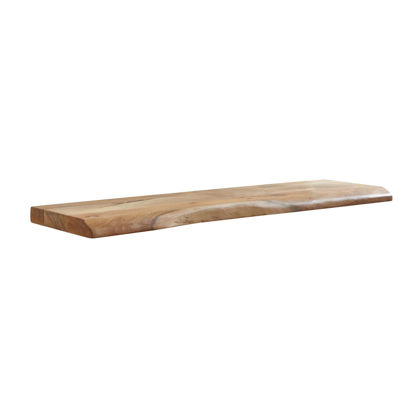 Skyport WOHNLING Wandregal Baumkante Akazie Holz Design Schweberegal 100 cm Regal Massiv