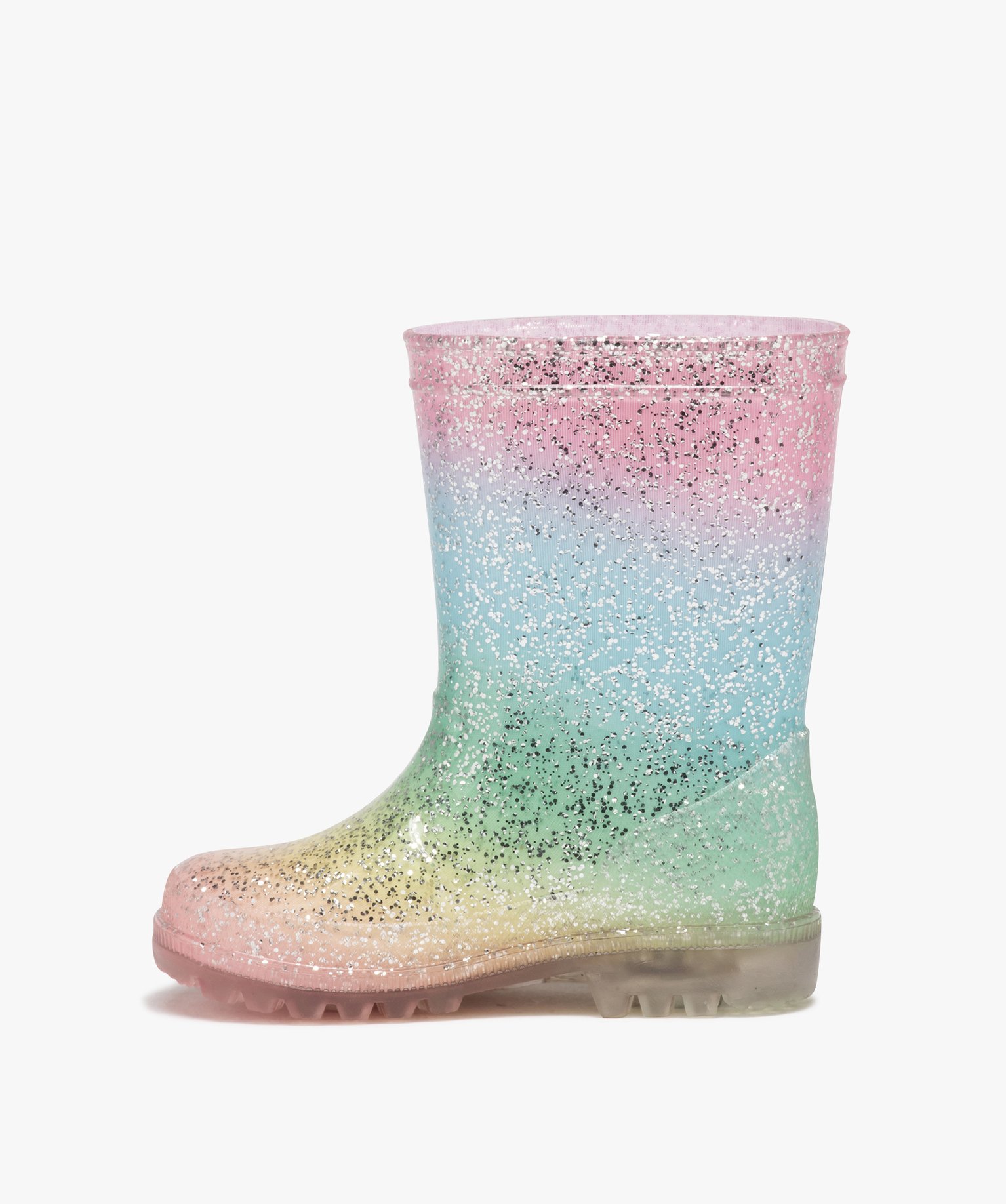 Bottes de pluie fille arc-en-ciel à paillettes multicolore | GEMO