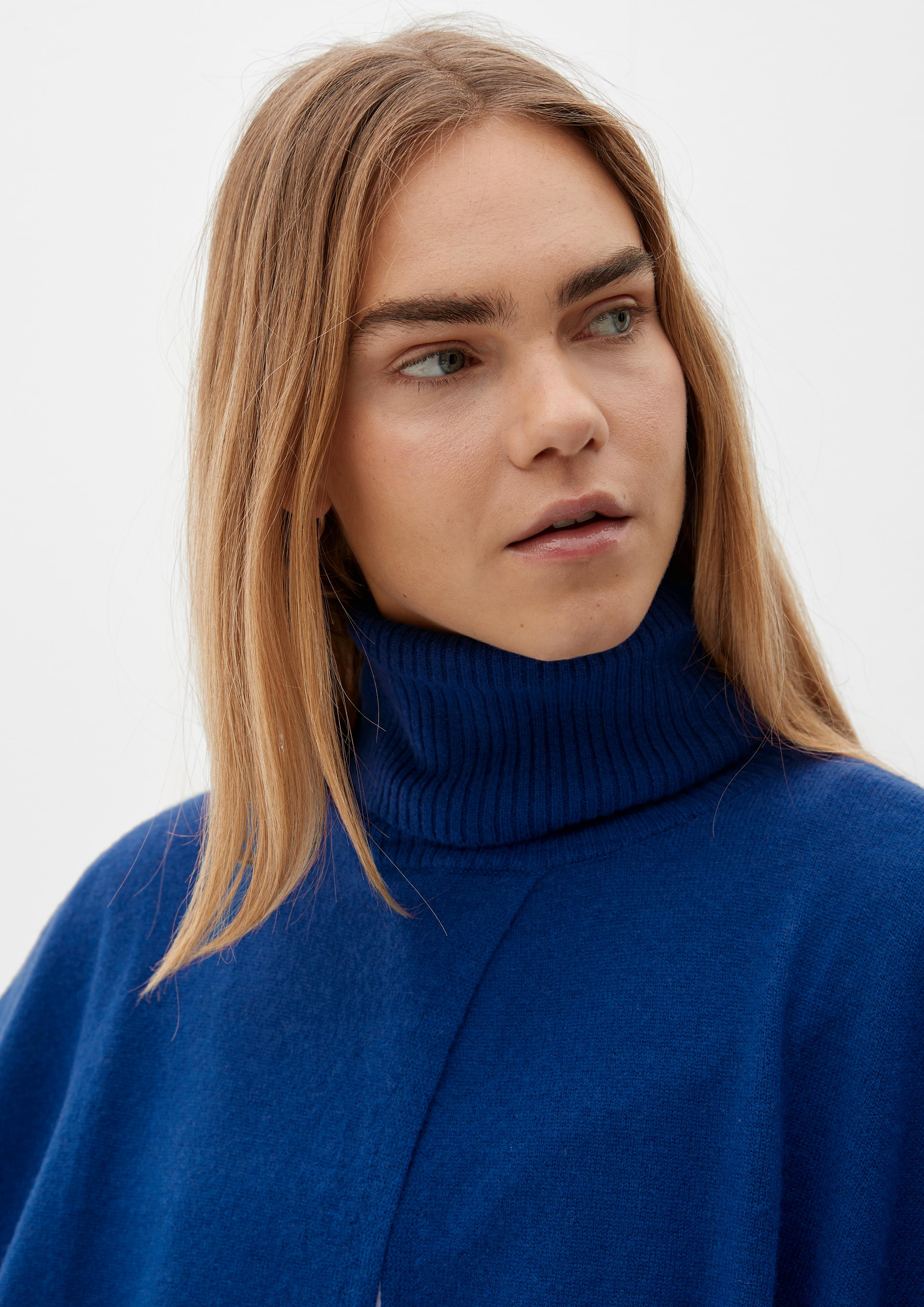 Poncho mit Rippblende am Saum  2124433-5659