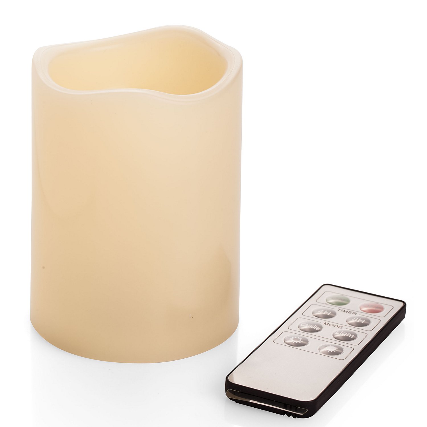 LED Outdoor Kerze, mit Timer, creme, 10 x 7 cm