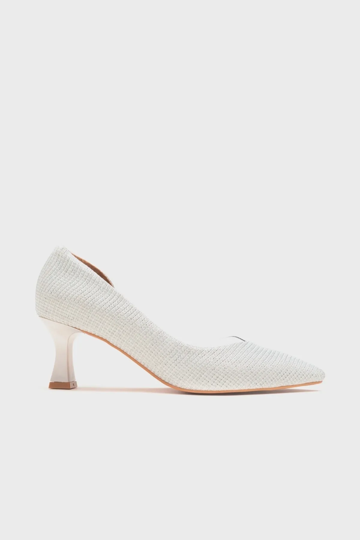 LuviShoes  353 Perlmutt-Damenschuhe mit silbrigem Absatz