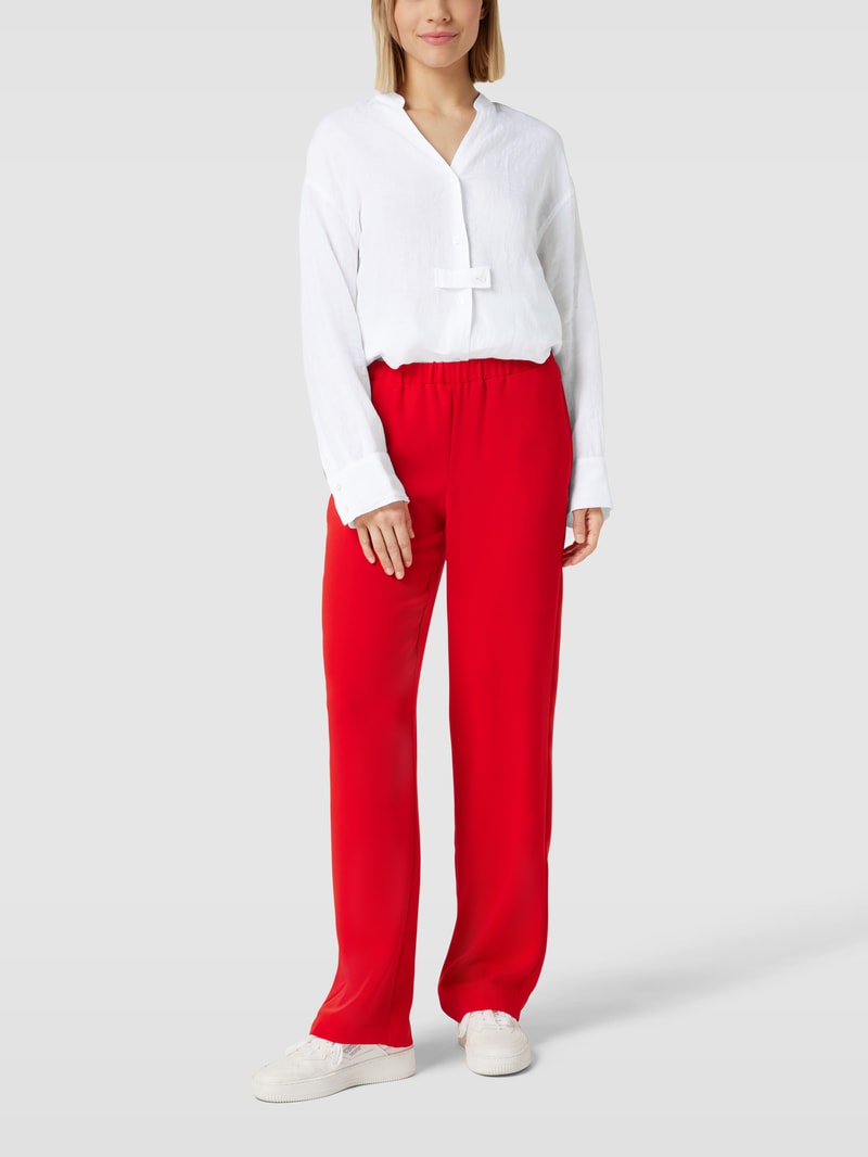 Longbluse aus reinem Leinen in weiß