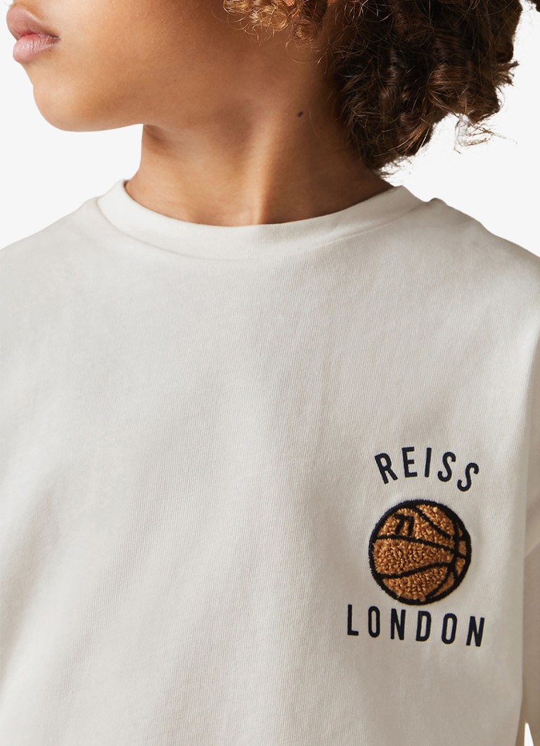 Tricou lejer Reiss Kirby cu logo și imprimeu pe spate.