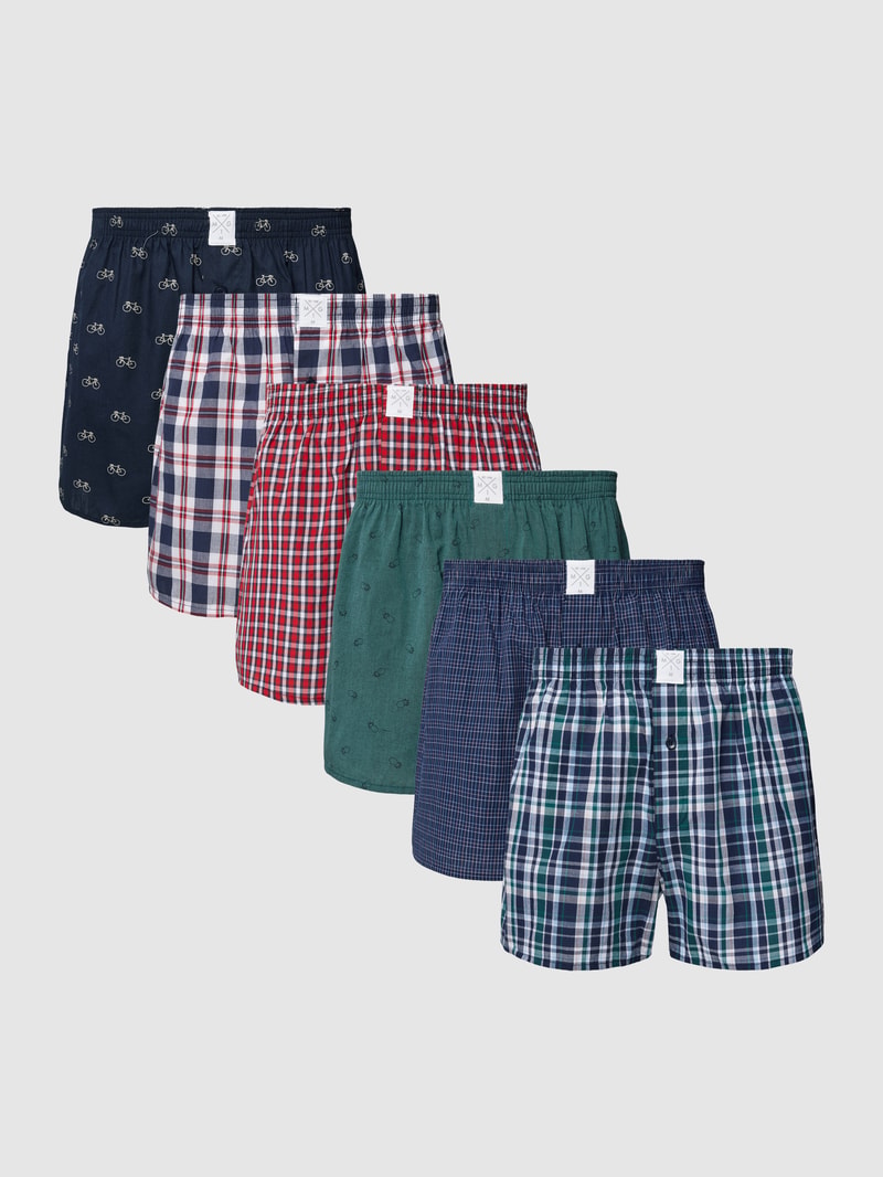 Boxershorts mit elastischem Bund im 6er-Pack in rot
