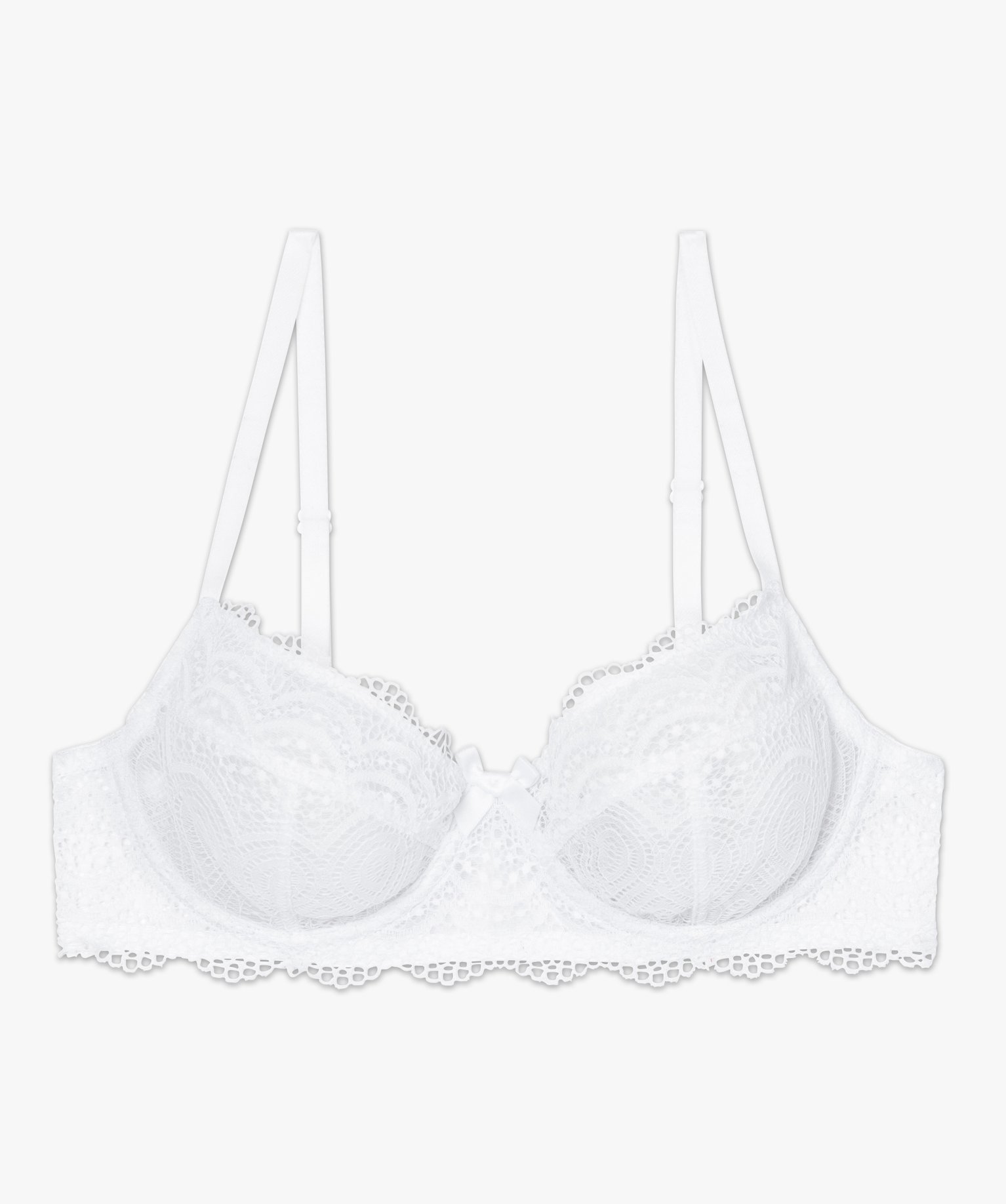 Soutien-gorge forme corbeille en dentelle femme blanc | GEMO