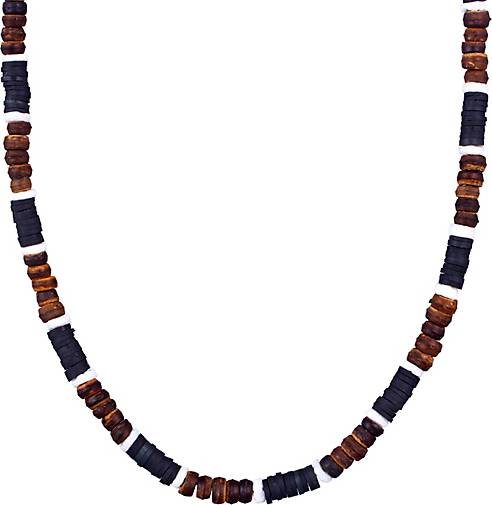 KUZZOI Halskette Herren Heishi Beads Vintage Surfer 925 Silber