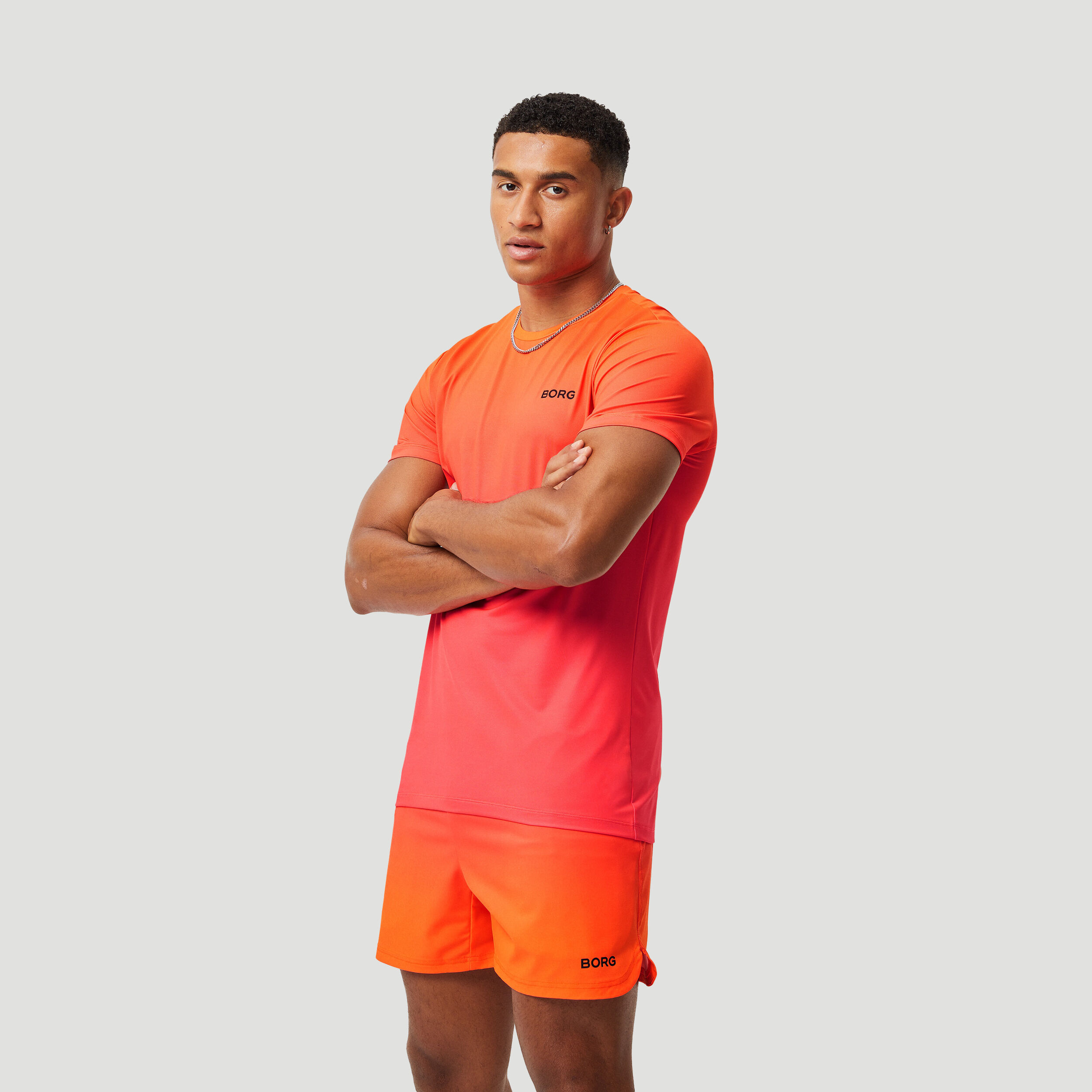 Allover Printed T-Shirt Herren - Orange, Rot
