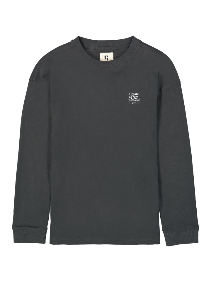 Garcia Langarmshirt mit Rückenprint in dark grey günstig kaufen