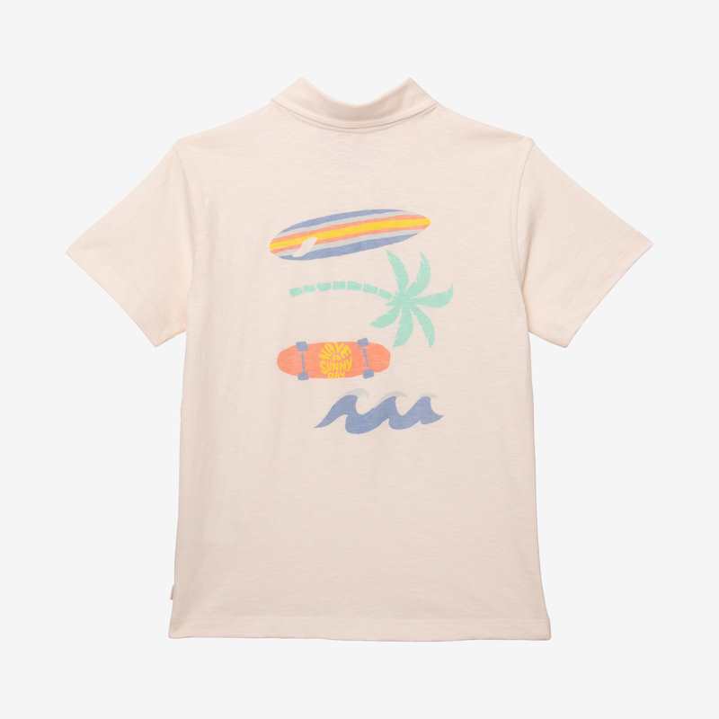 Polo garçon visuels dos blanc Catimini