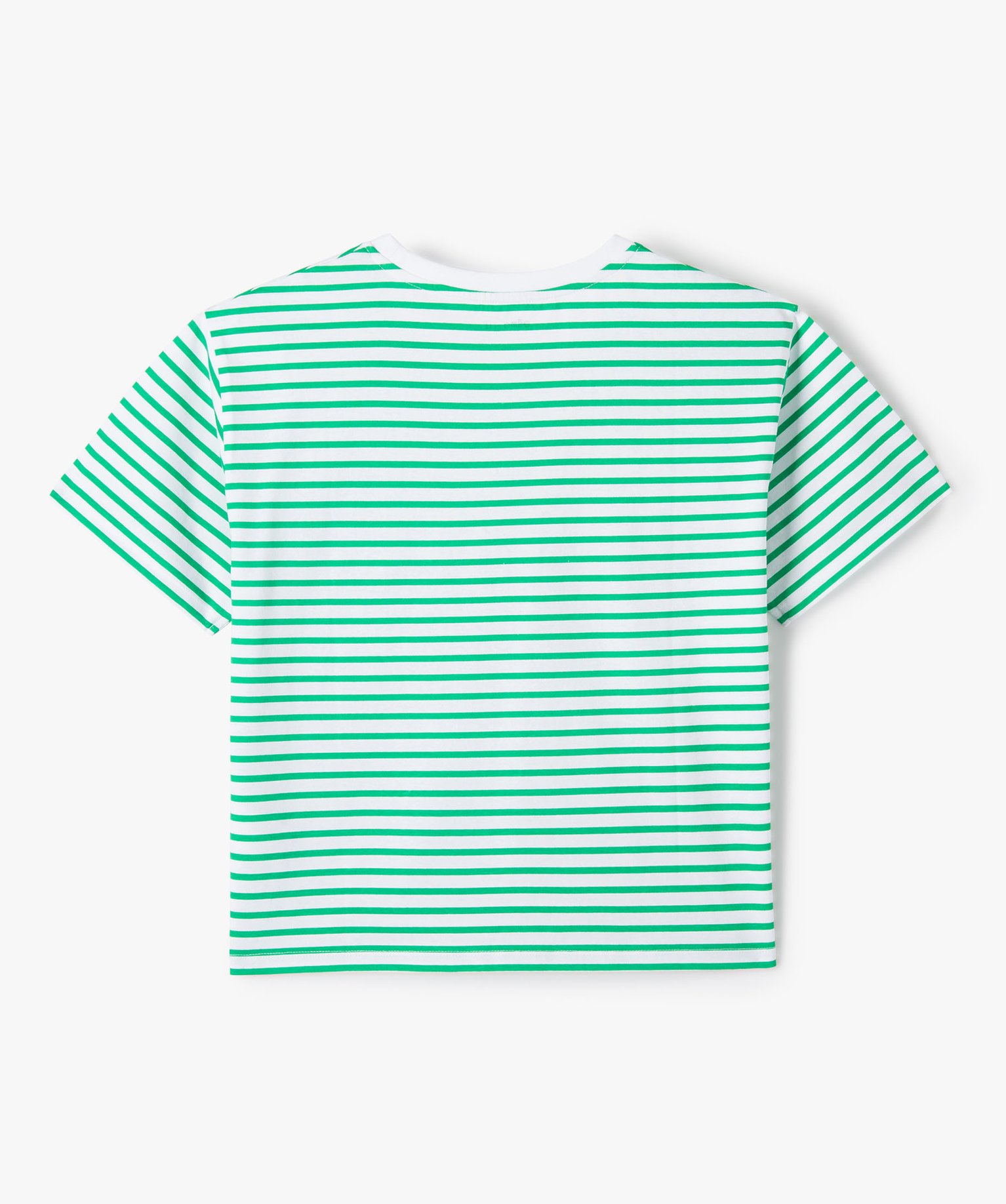 Tee-shirt fille à rayures coupe oversize vert | GEMO