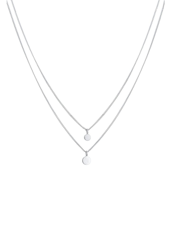 Elli Halskette 925 Sterling Silber Plättchen in Silber günstig kaufen
