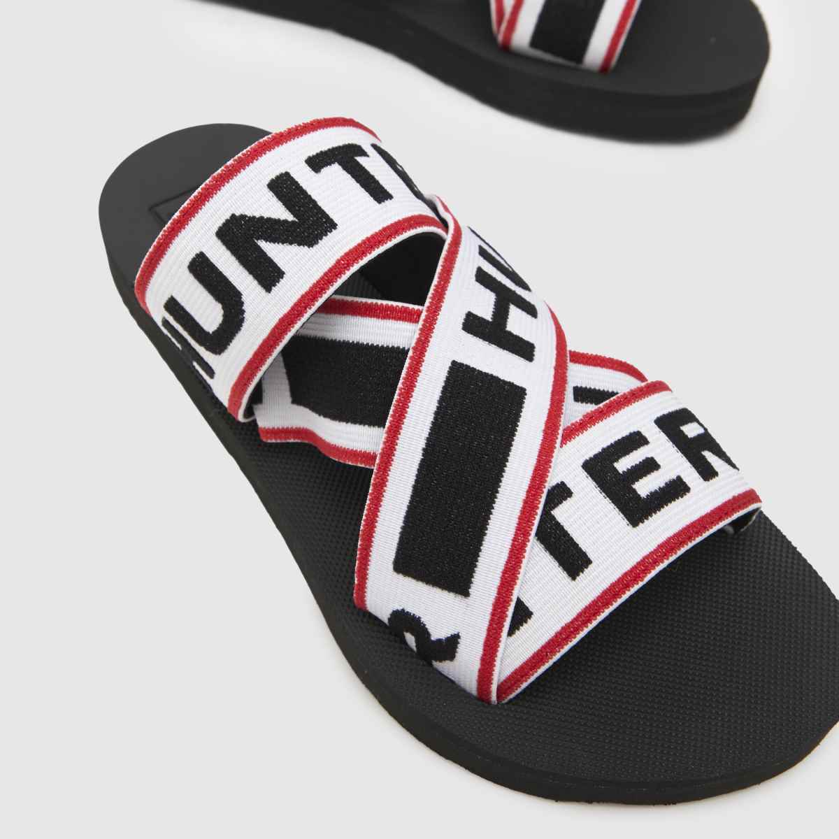 Sandály s logem HUNTER BOOTS v černé a červené barvě