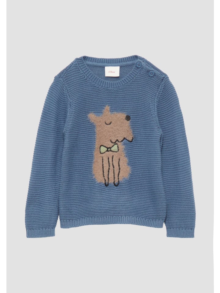 s.Oliver Strickpullover langarm in Blau günstig kaufen