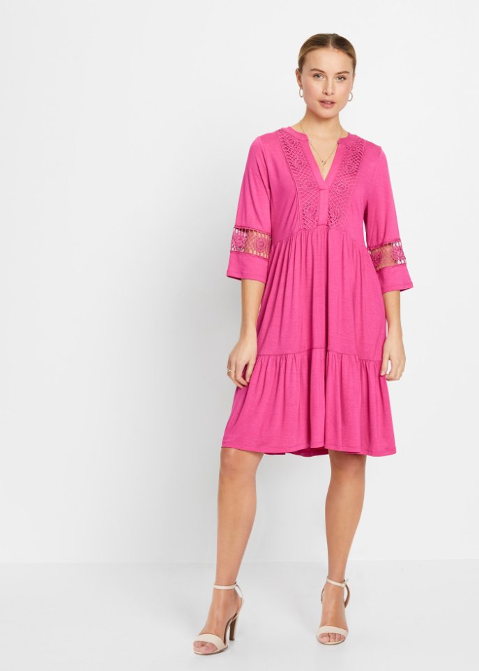 Tunika-Kleid mit Spitze