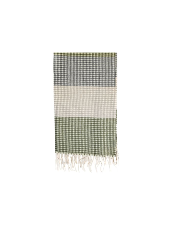 COFI 1453 Karierter Schal mit Fransen ideal für den Herbst und Winter in Grün günstig kaufen 190 cm