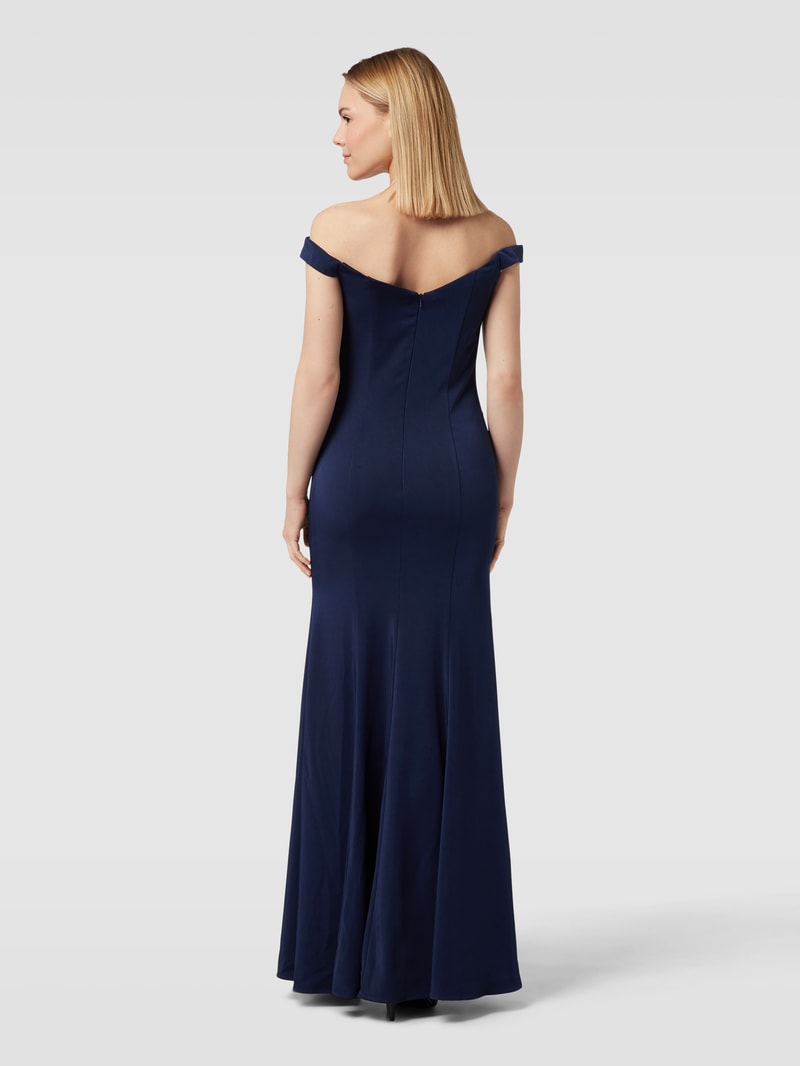 Abendkleid mit Herz-Ausschnitt in dunkelblau