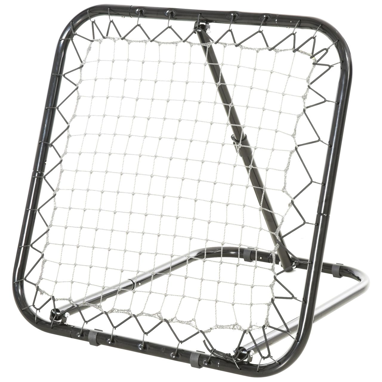 HOMCOM Baseball Rebounder Kickback Tor Rückprallwand Netz Rückprall Faltbar Metall PE Schwarz 78 x 84 x 65-78 cm