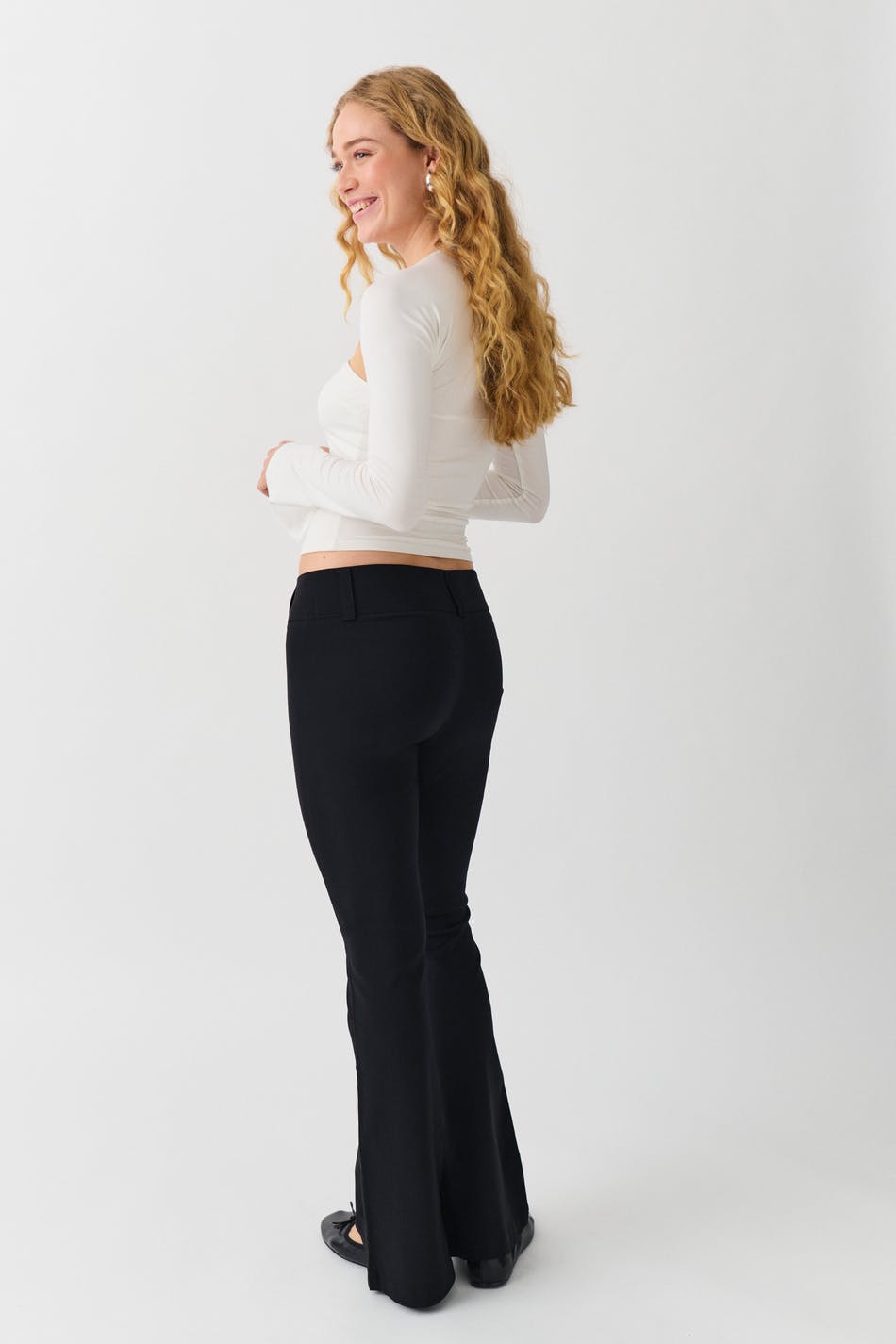 Low rise bootcut trousers
