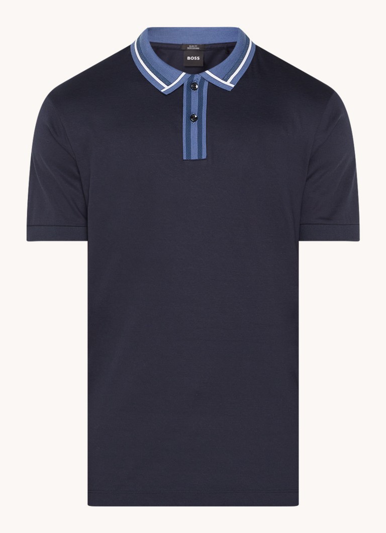 Tricou polo HUGO BOSS Phillipson, croială slim, manșete cu nervuri.