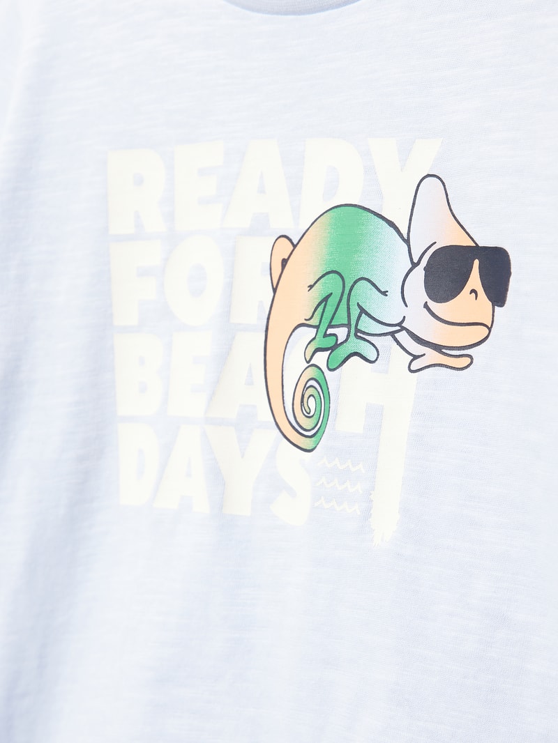 T-Shirt mit Motiv-Print in bleu