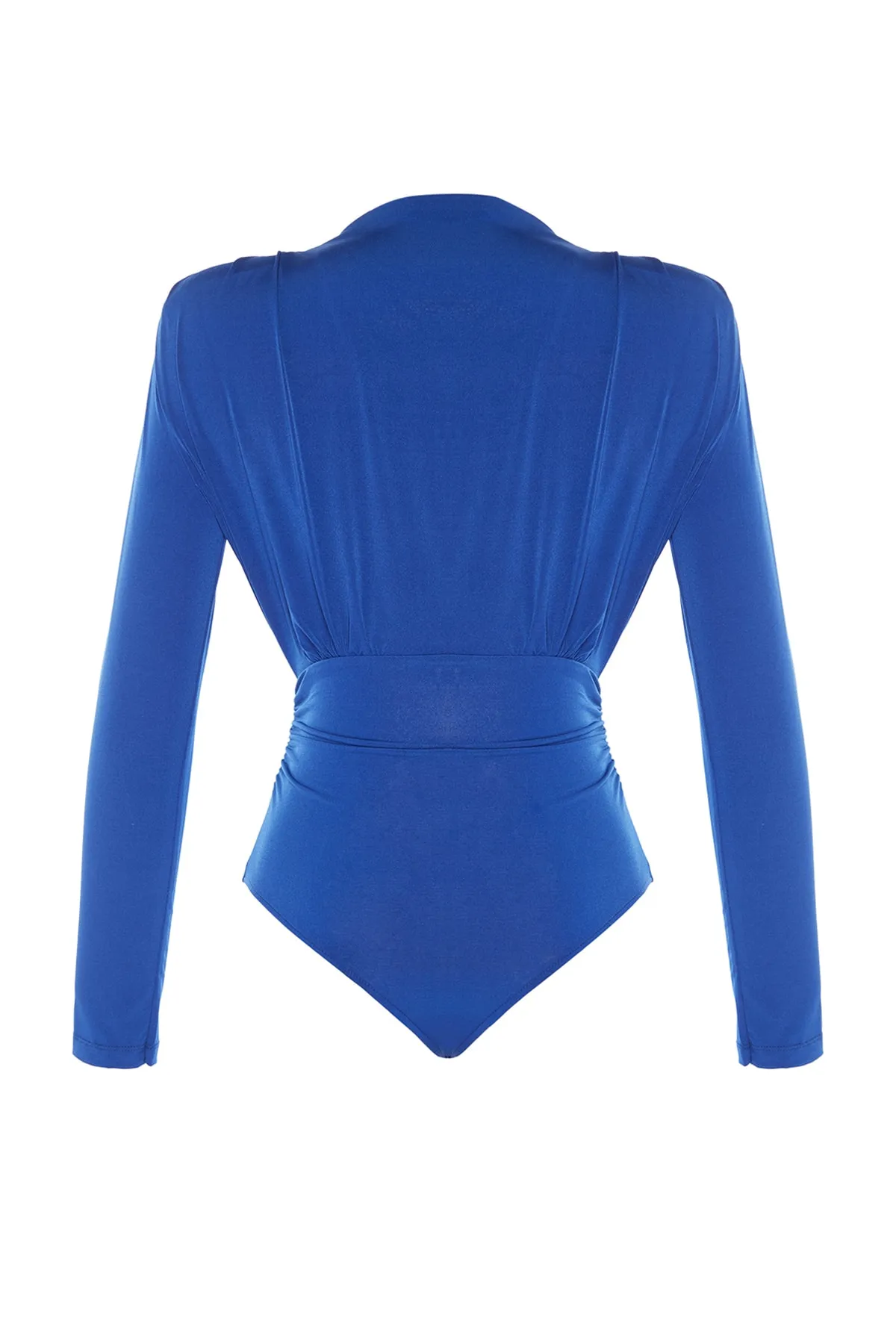 Trendyol Collection  Saks Gestrickter, drapierter Body mit Druckknöpfen TPRAW23BD00048