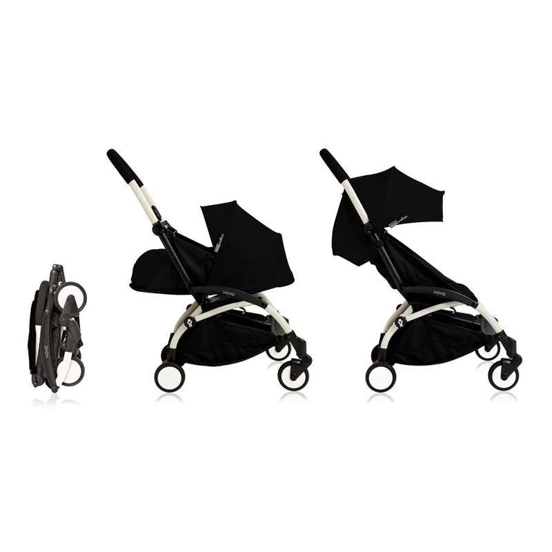 Poussette complète Yoyo2 châssis blanc assise 0+ et 6+ aqua Babyzen