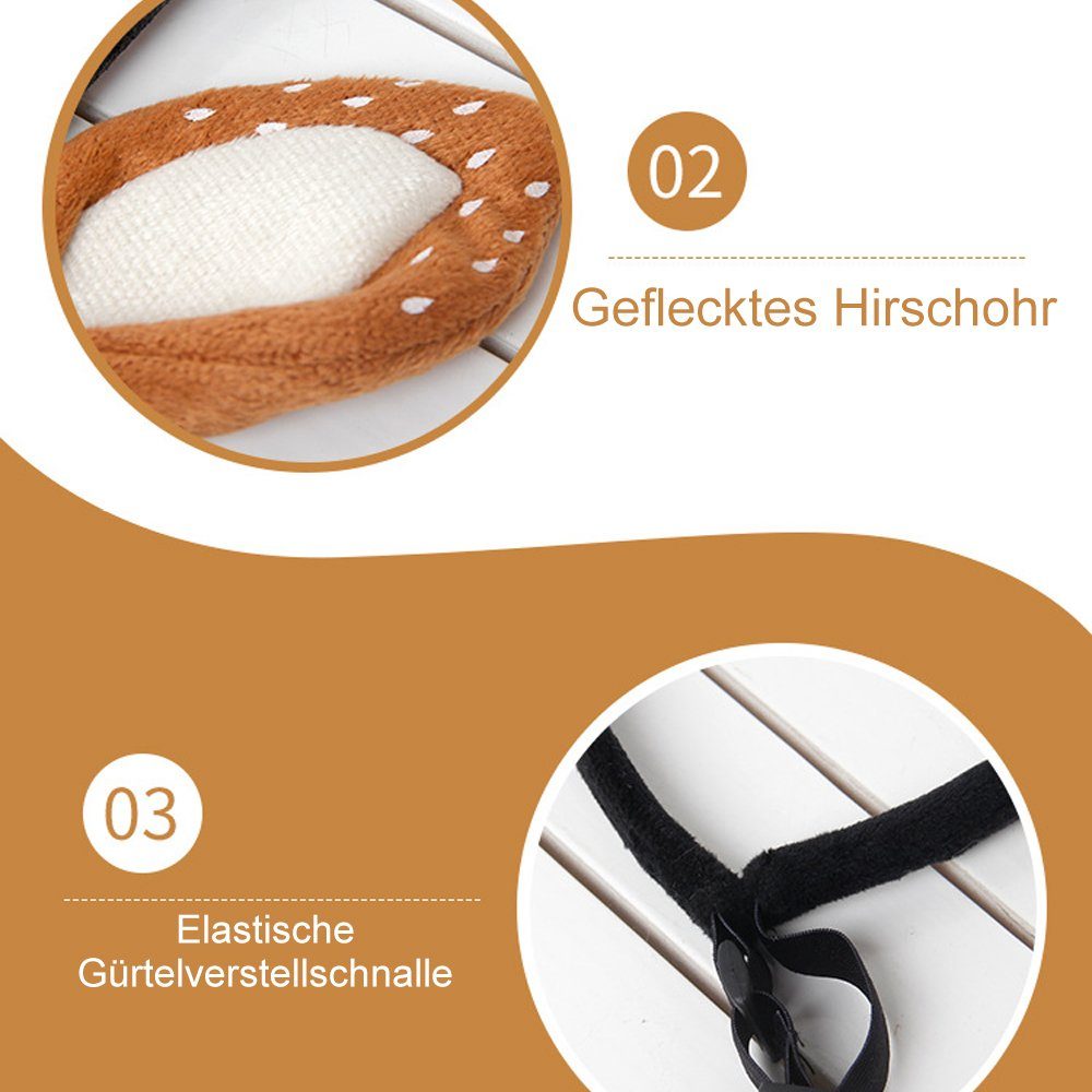 Einemgeld Haarband Haustier Weihnachten Kopf Hoop, mit Rentier Geweih, für Katze Hund, L