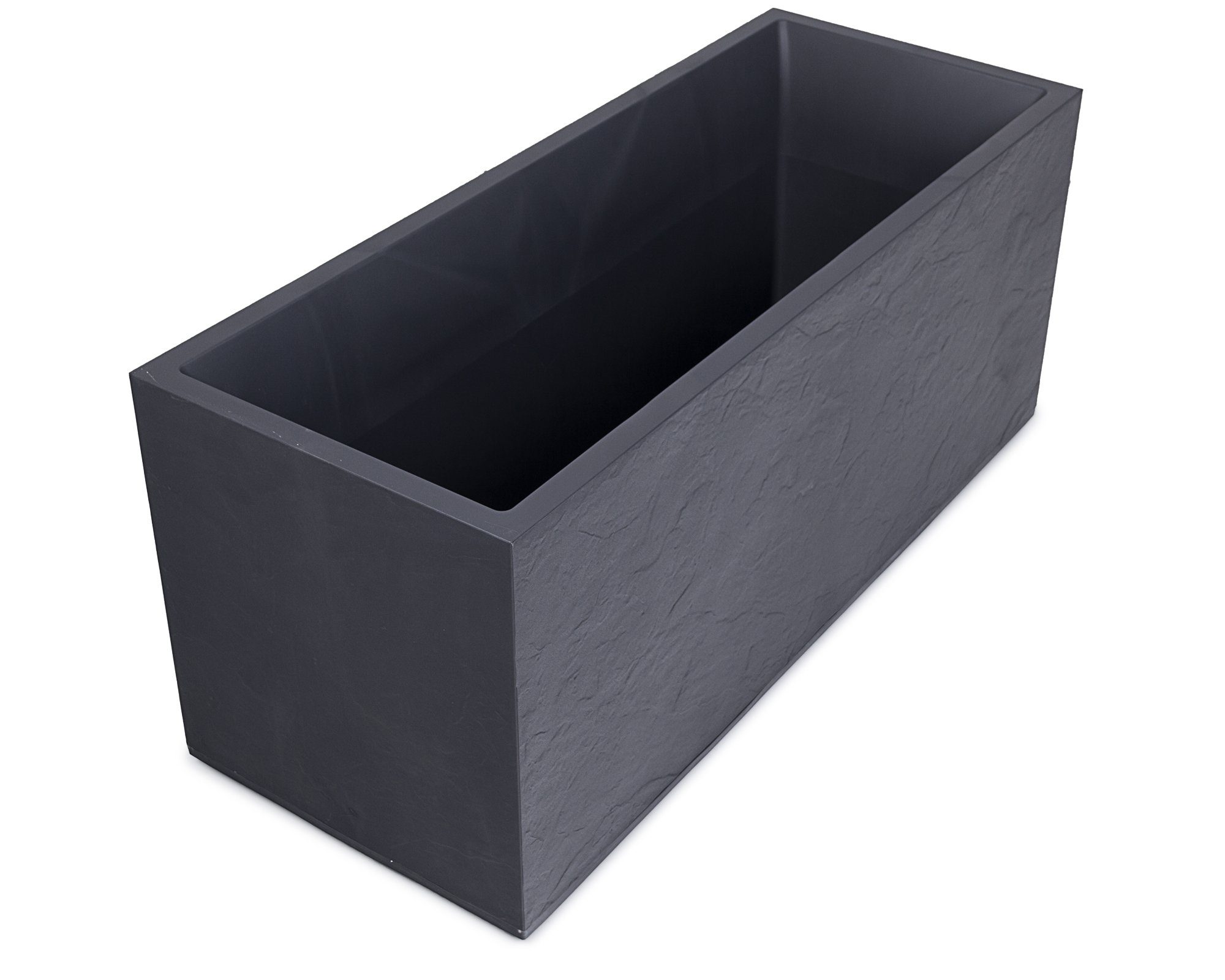 ONDIS24 Pflanzkübel Blumenkübel Blumentopf Vulkan 100cm Vulkan/Basalt Optik, mit Wasserspeicher Pflanzenkasten winterfest, 100 x 40 x 43,5 (H) cm