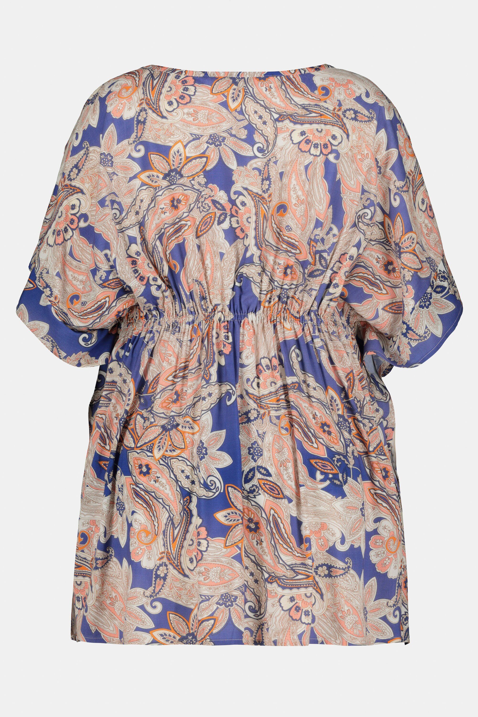Ulla Popken Umstandsbluse Bellieva-Kaftan Tunika V-Ausschnitt Bindeband