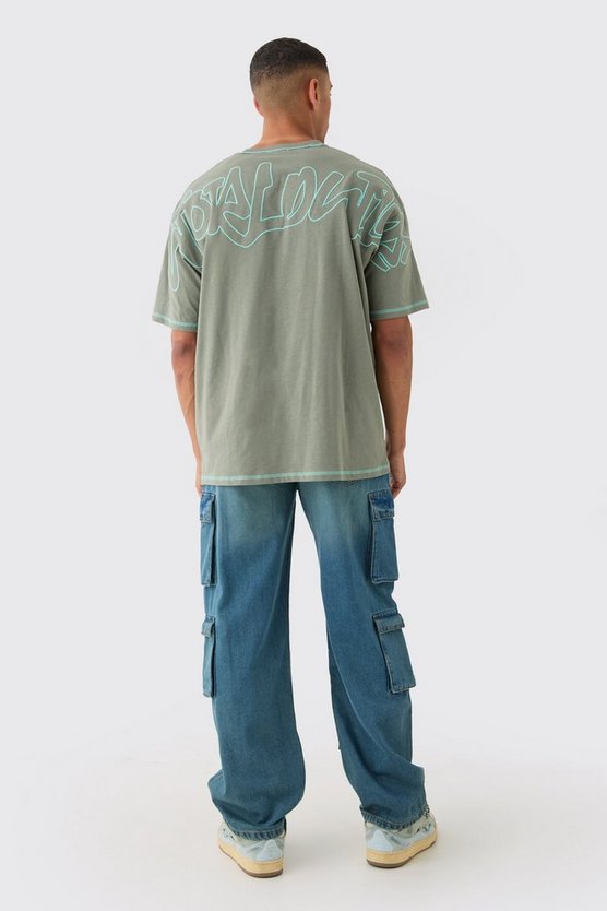 Lockere Jeans mit Cargo-Taschen