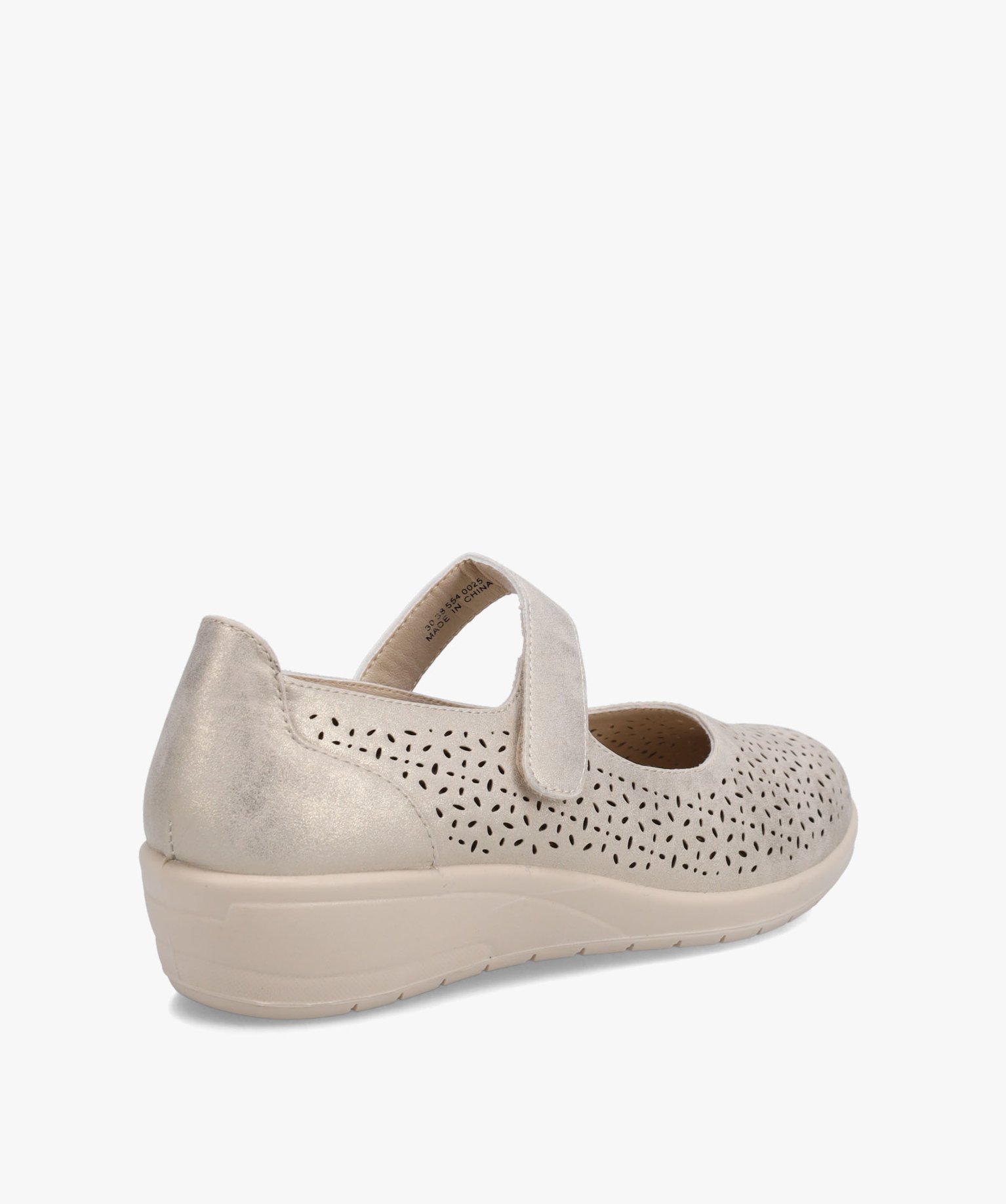 Ballerines femme confort à bride scratch dessus ajouré or | GEMO