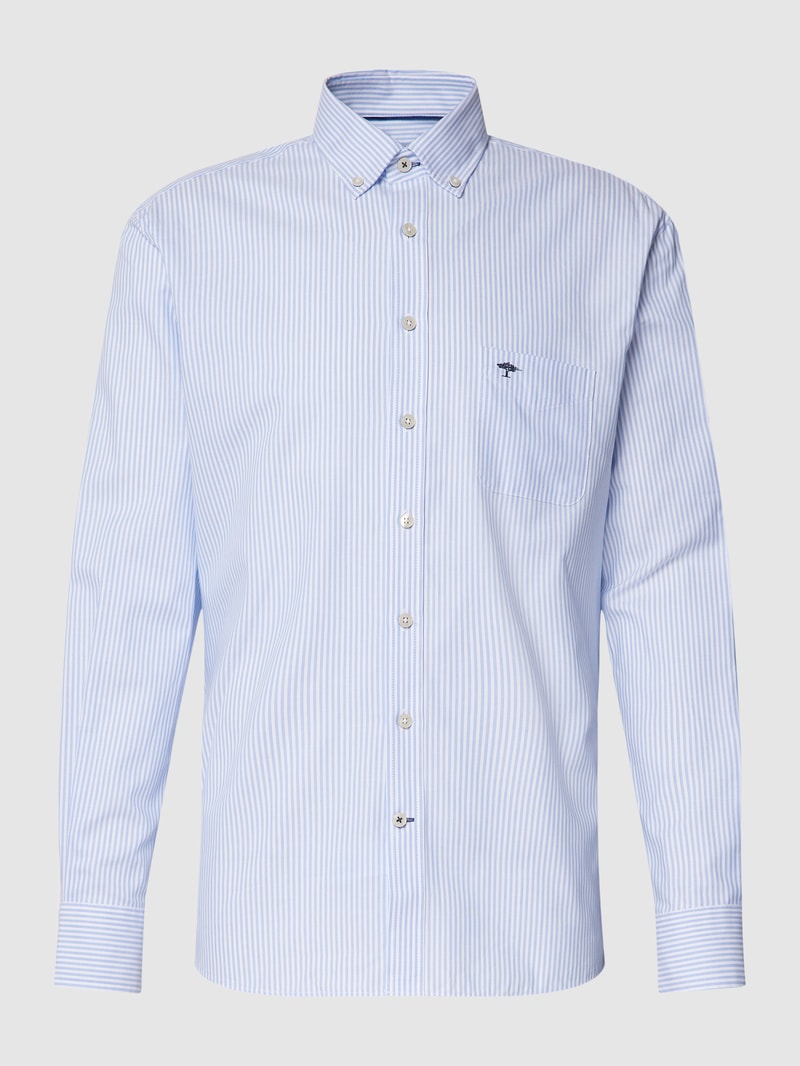Regular Fit Freizeithemd mit Streifenmuster Modell 'All Season' in bleu