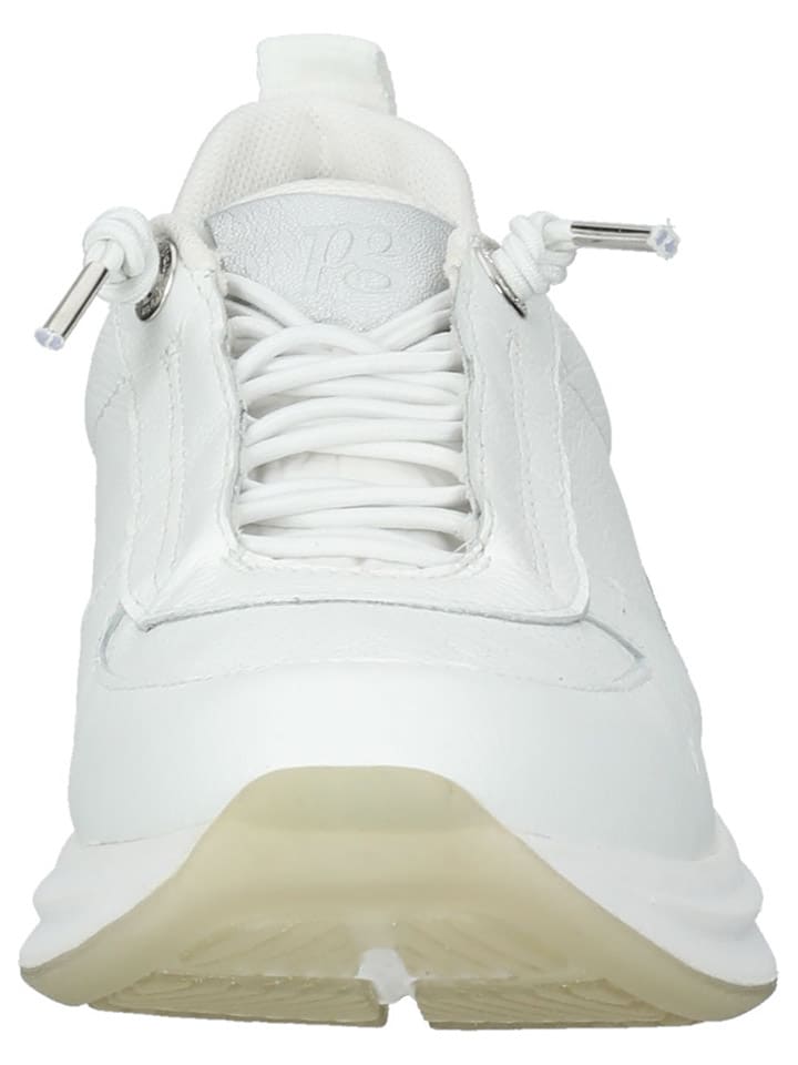 Paul Green Leder-Sneakers in Weiß/ Silber günstig kaufen