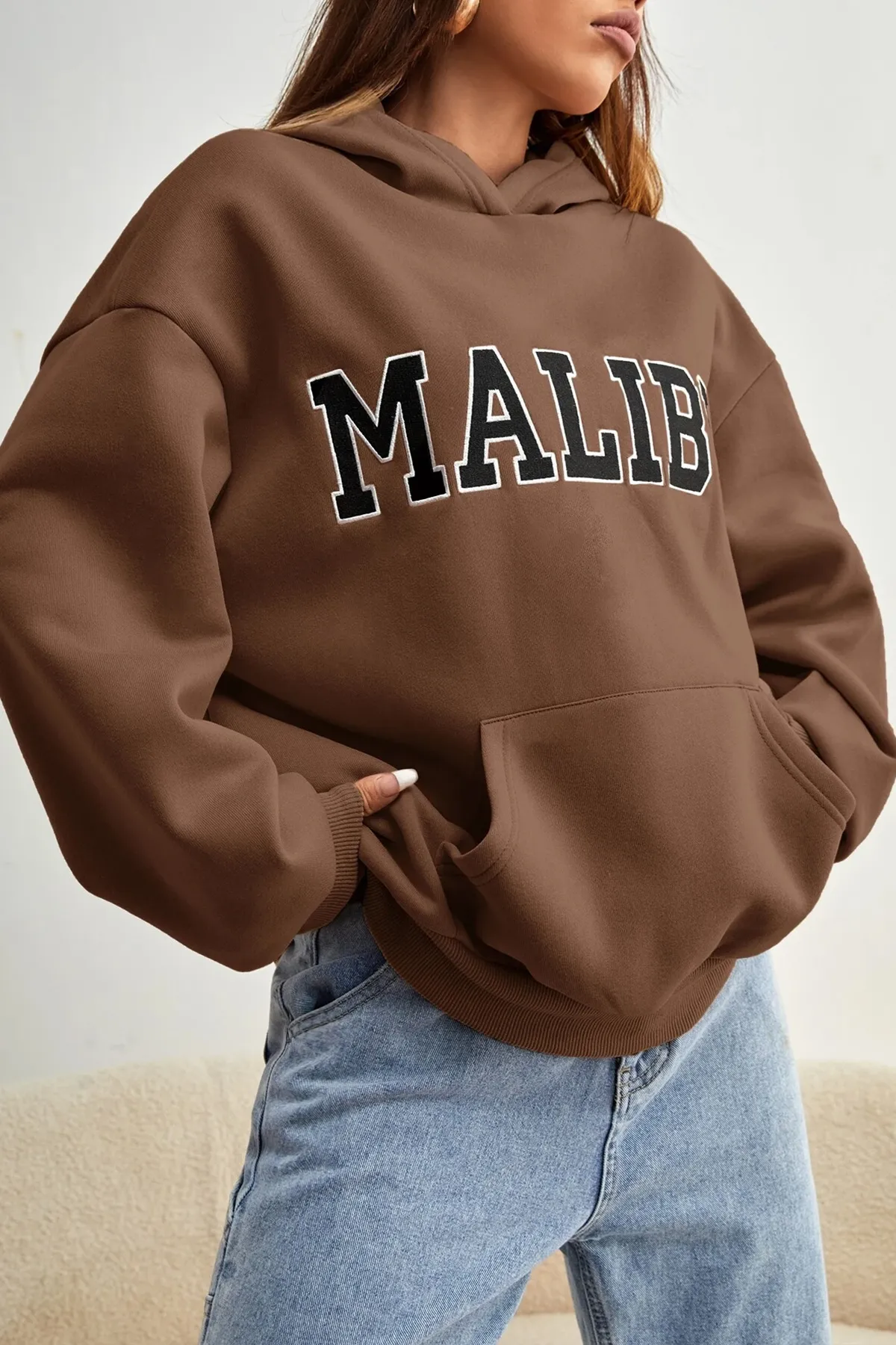 uyguntarz  Unisex-Sweatshirt mit Malibu-Aufdruck in Übergröße