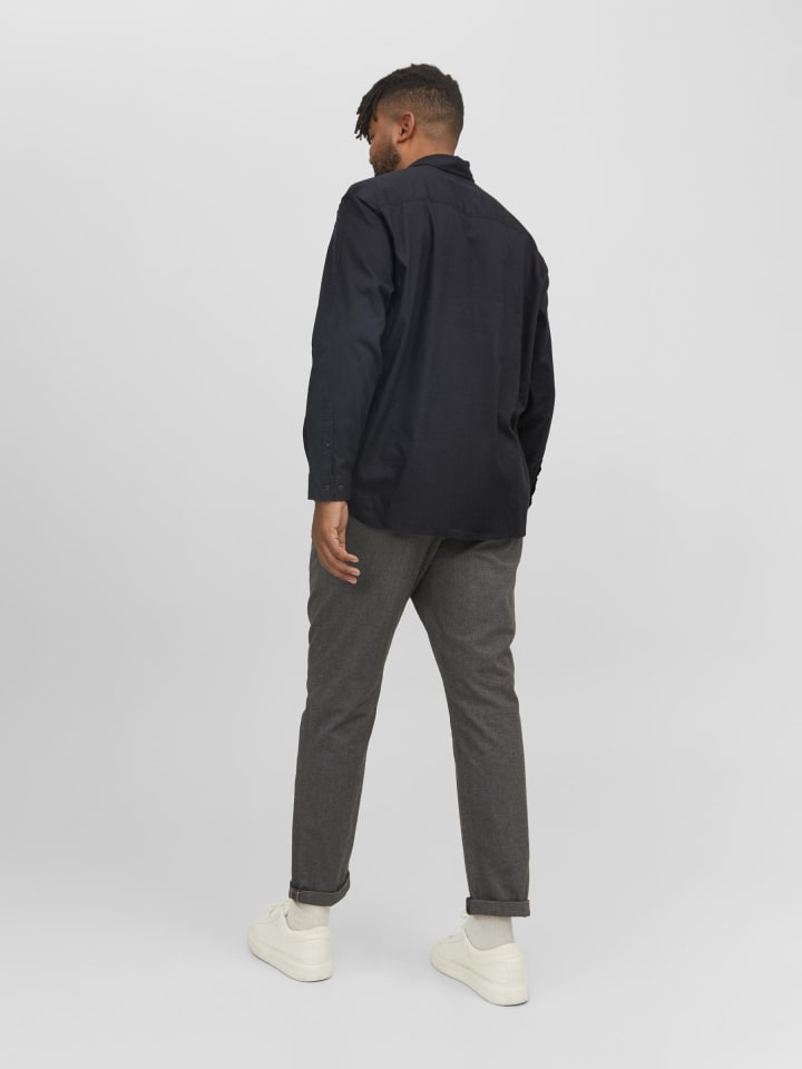 JACK & JONES PLUS Karohemd in Black günstig kaufen
