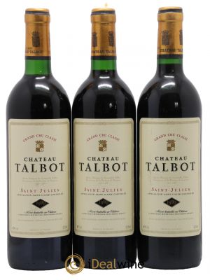 Château Talbot 4ème Grand Cru Classé  1990 - Lot de 3 Bouteilles