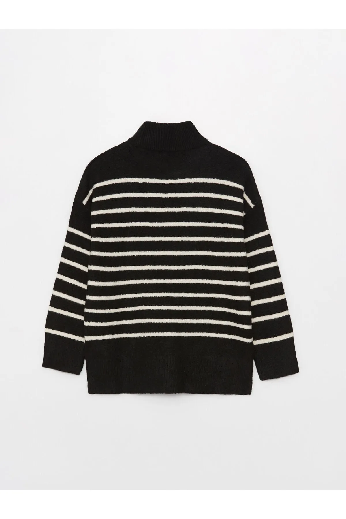 LC Waikiki  Rollkragenpullover mit Streifen und langen Ärmeln in Übergröße für Damen