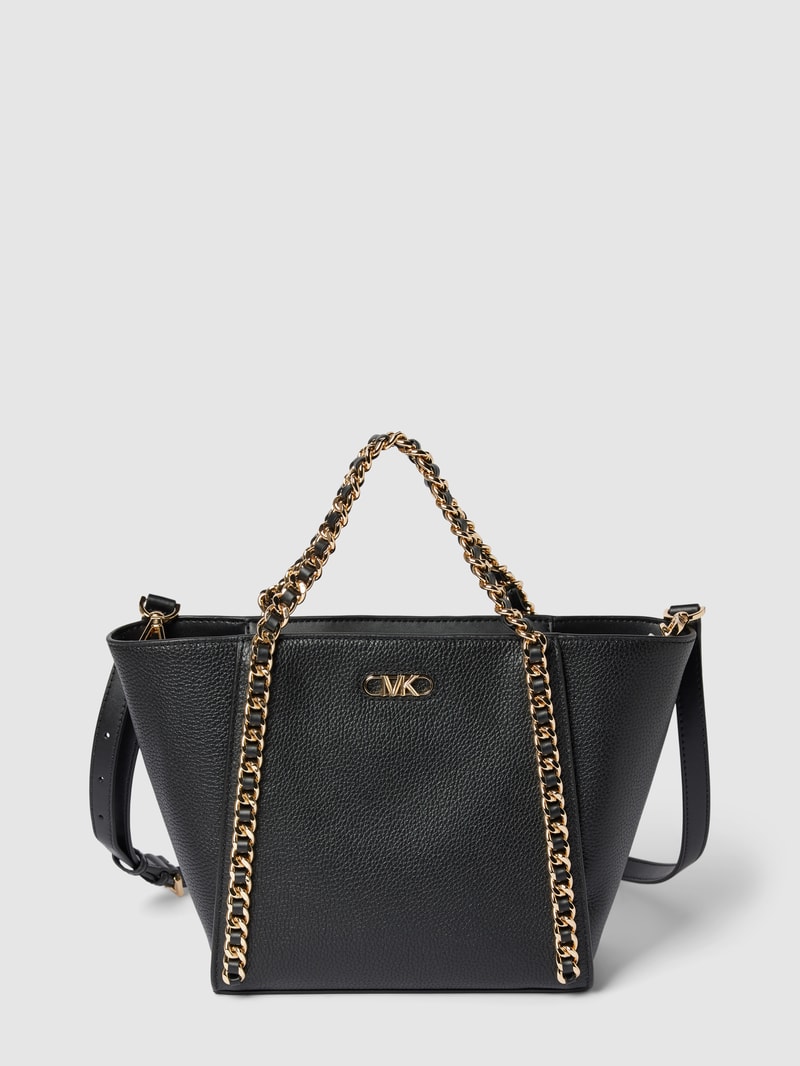 Handtasche mit Label-Applikation Modell 'WESTLEY' in schwarz