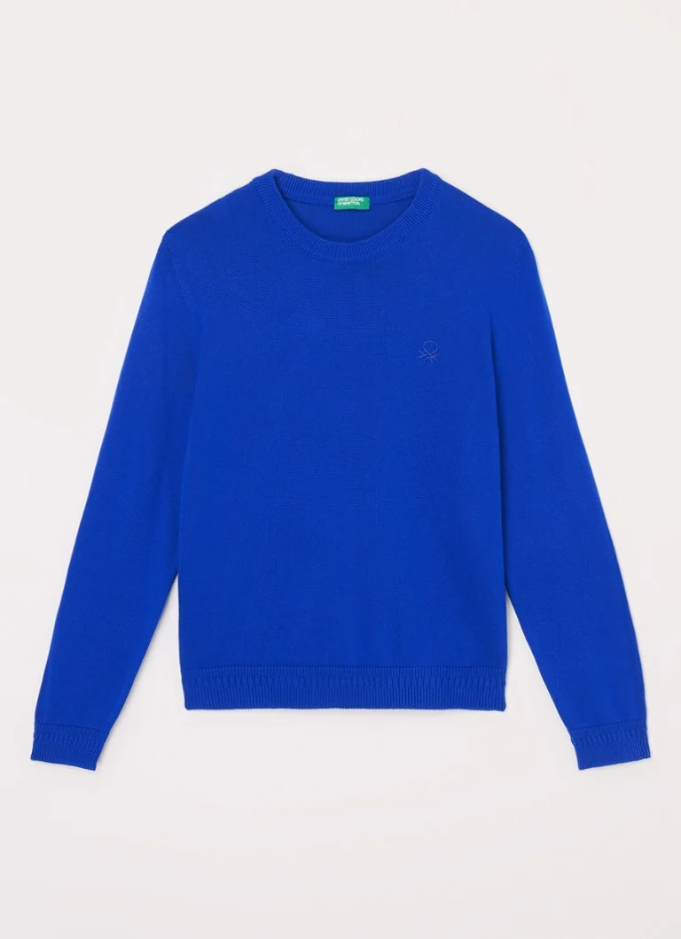 Suéter Benetton de malha fina com bordado do logotipo.
