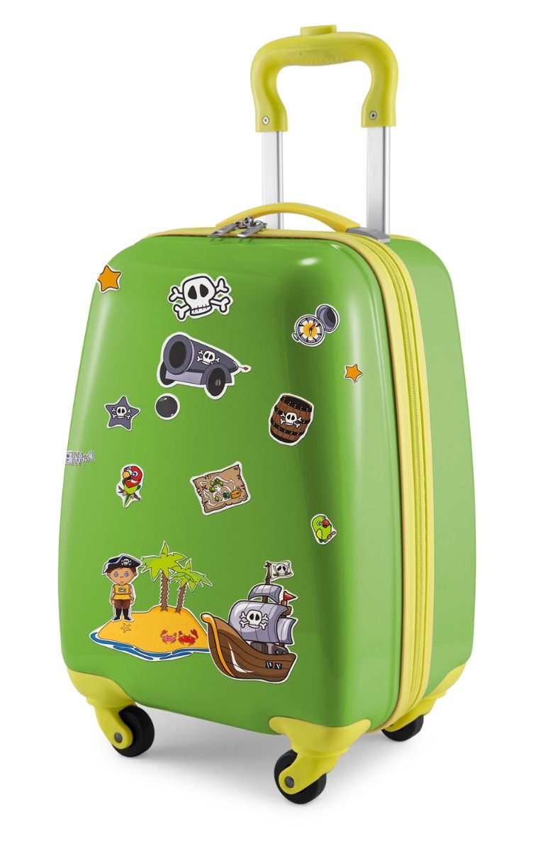 For Kids - Children's luggage + reflective stickers pirates, children's suitcase, children's hard case, hand luggage, 24 liters