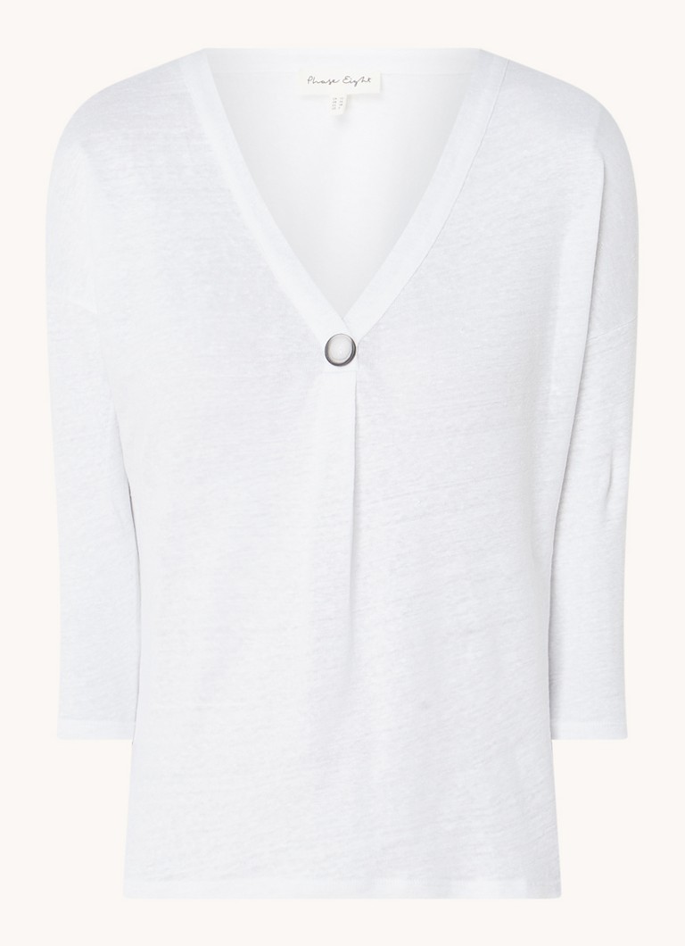 Phase Eight Leah top made of linen with mixed design
